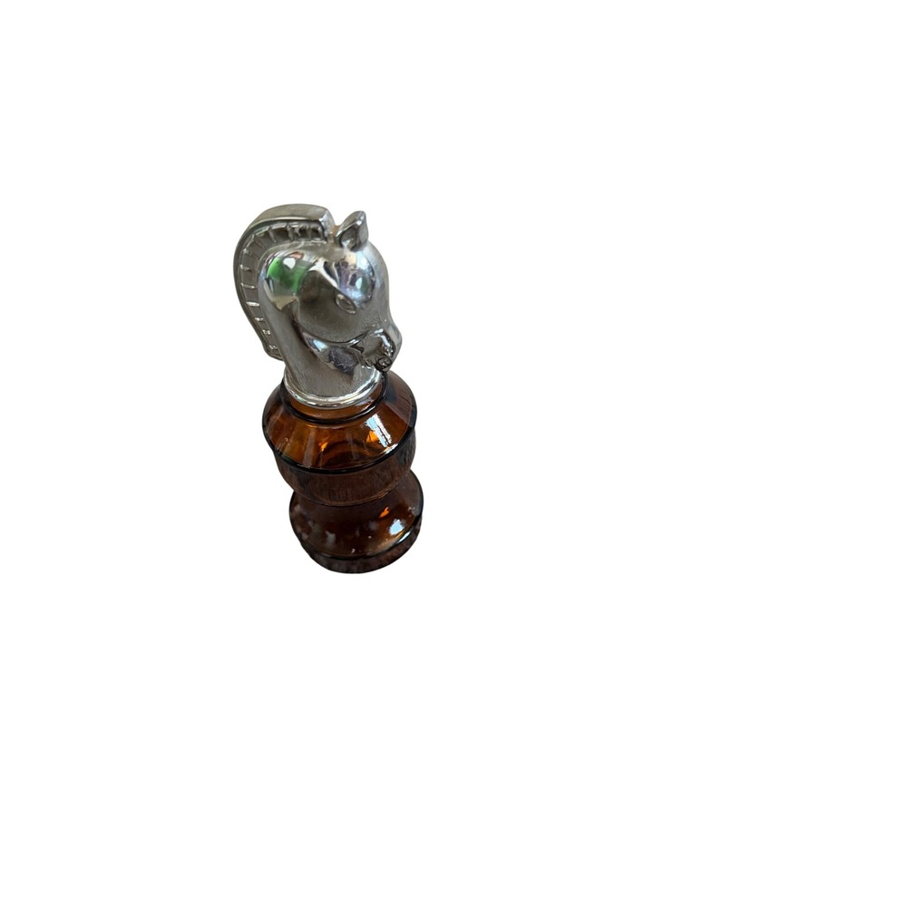 Vintage Avon Smart Move Wild Country After Shave Chess Knight Amber Glass Bottle - Picture 2 of 6